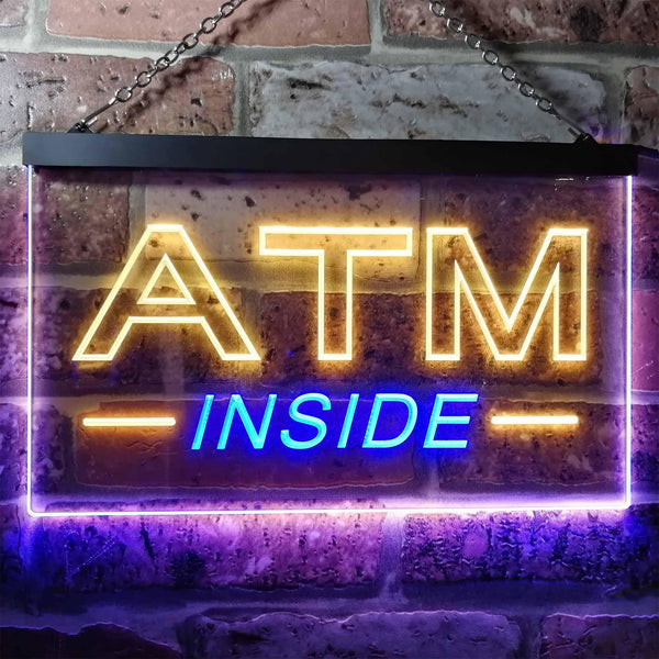 ADVPRO ATM Inside Open Shop Lure Dual Color LED Neon Sign st6-i0565 - Blue & Yellow