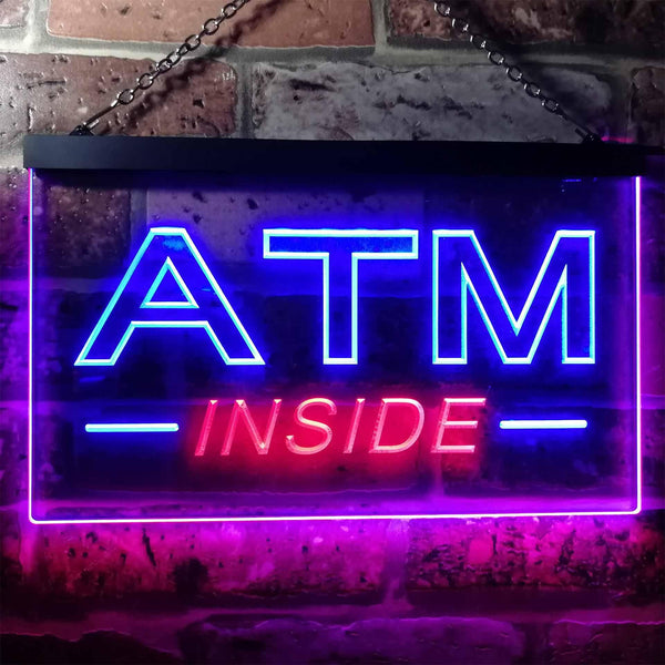 ADVPRO ATM Inside Open Shop Lure Dual Color LED Neon Sign st6-i0565 - Red & Blue