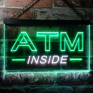 ADVPRO ATM Inside Open Shop Lure Dual Color LED Neon Sign st6-i0565 - White & Green