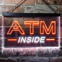 ADVPRO ATM Inside Open Shop Lure Dual Color LED Neon Sign st6-i0565 - White & Orange