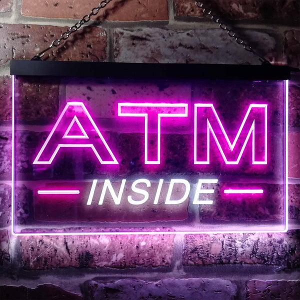 ADVPRO ATM Inside Open Shop Lure Dual Color LED Neon Sign st6-i0565 - White & Purple