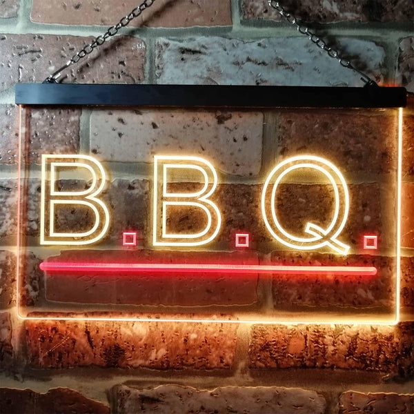 ADVPRO B.B.Q. Barbecue Display Illuminated Dual Color LED Neon Sign st6-i0566 - Red & Yellow