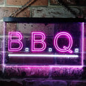 ADVPRO B.B.Q. Barbecue Display Illuminated Dual Color LED Neon Sign st6-i0566 - White & Purple