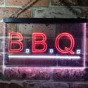 ADVPRO B.B.Q. Barbecue Display Illuminated Dual Color LED Neon Sign st6-i0566 - White & Red