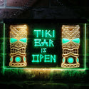 ADVPRO Tiki Bar is Open Mask Illuminated Dual Color LED Neon Sign st6-i0573 - Green & Yellow