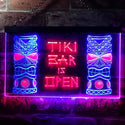 ADVPRO Tiki Bar is Open Mask Illuminated Dual Color LED Neon Sign st6-i0573 - Red & Blue