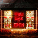 ADVPRO Tiki Bar is Open Mask Illuminated Dual Color LED Neon Sign st6-i0573 - Red & Yellow