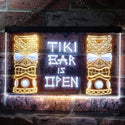 ADVPRO Tiki Bar is Open Mask Illuminated Dual Color LED Neon Sign st6-i0573 - White & Yellow