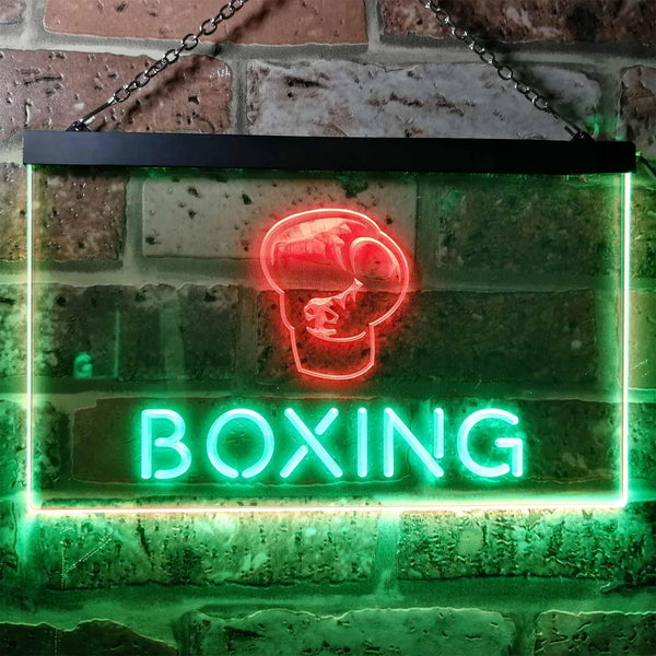 ADVPRO Boxing Game Man Cave Garage Dual Color LED Neon Sign st6-i0579 - Green & Red