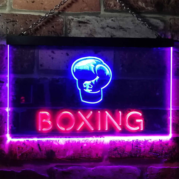 ADVPRO Boxing Game Man Cave Garage Dual Color LED Neon Sign st6-i0579 - Red & Blue