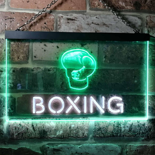 ADVPRO Boxing Game Man Cave Garage Dual Color LED Neon Sign st6-i0579 - White & Green