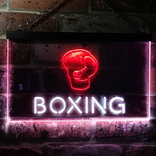 ADVPRO Boxing Game Man Cave Garage Dual Color LED Neon Sign st6-i0579 - White & Red