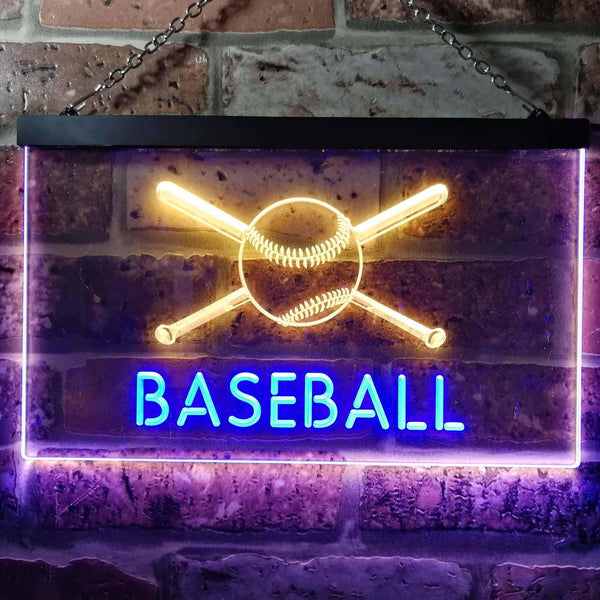 ADVPRO Baseball Club Bedroom Dual Color LED Neon Sign st6-i0580 - Blue & Yellow
