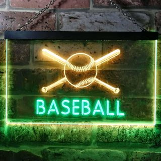 ADVPRO Baseball Club Bedroom Dual Color LED Neon Sign st6-i0580 - Green & Yellow