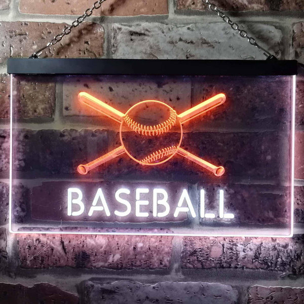 ADVPRO Baseball Club Bedroom Dual Color LED Neon Sign st6-i0580 - White & Orange