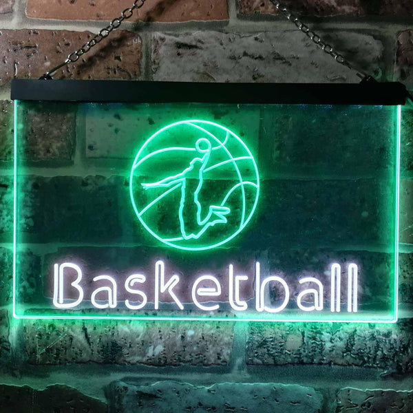 ADVPRO Basketball Club Bedroom Dual Color LED Neon Sign st6-i0581 - White & Green