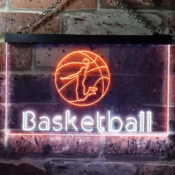 ADVPRO Basketball Club Bedroom Dual Color LED Neon Sign st6-i0581 - White & Orange