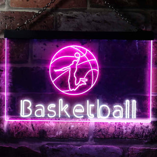 ADVPRO Basketball Club Bedroom Dual Color LED Neon Sign st6-i0581 - White & Purple