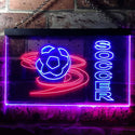 ADVPRO Soccer Club Bedroom Dual Color LED Neon Sign st6-i0583 - Red & Blue