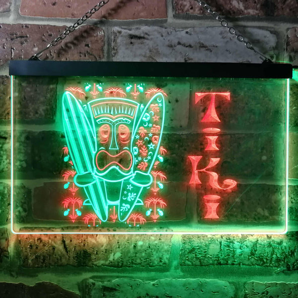 ADVPRO Tiki Bar Surf Illuminated Dual Color LED Neon Sign st6-i0584 - Green & Red