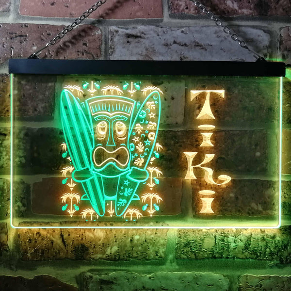 ADVPRO Tiki Bar Surf Illuminated Dual Color LED Neon Sign st6-i0584 - Green & Yellow