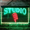ADVPRO Studio On Air Microphone Illuminated Dual Color LED Neon Sign st6-i0587 - Green & Red