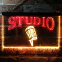 ADVPRO Studio On Air Microphone Illuminated Dual Color LED Neon Sign st6-i0587 - Red & Yellow