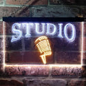 ADVPRO Studio On Air Microphone Illuminated Dual Color LED Neon Sign st6-i0587 - White & Yellow