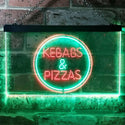 ADVPRO Kebabs and Pizzas Illuminated Dual Color LED Neon Sign st6-i0588 - Green & Red