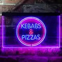 ADVPRO Kebabs and Pizzas Illuminated Dual Color LED Neon Sign st6-i0588 - Red & Blue