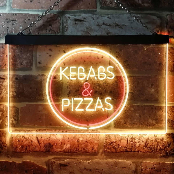 ADVPRO Kebabs and Pizzas Illuminated Dual Color LED Neon Sign st6-i0588 - Red & Yellow