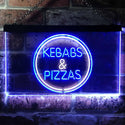 ADVPRO Kebabs and Pizzas Illuminated Dual Color LED Neon Sign st6-i0588 - White & Blue