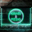 ADVPRO Kebabs and Pizzas Illuminated Dual Color LED Neon Sign st6-i0588 - White & Green