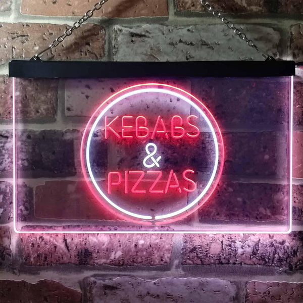 ADVPRO Kebabs and Pizzas Illuminated Dual Color LED Neon Sign st6-i0588 - White & Red