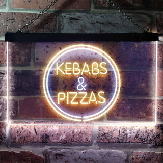 ADVPRO Kebabs and Pizzas Illuminated Dual Color LED Neon Sign st6-i0588 - White & Yellow
