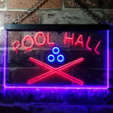 ADVPRO Pool Hall Snooker Room Illuminated Dual Color LED Neon Sign st6-i0589 - Blue & Red