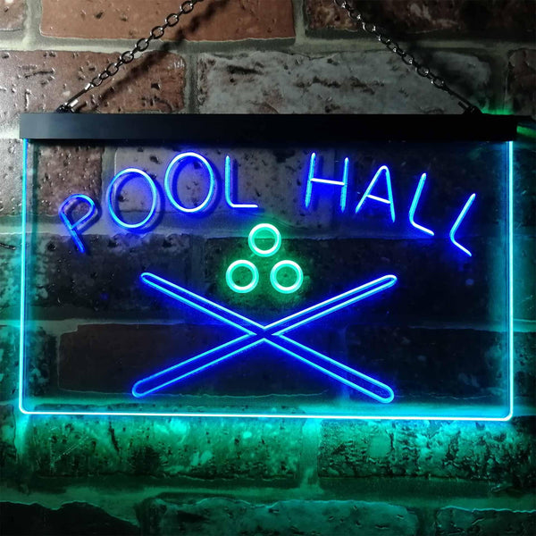 ADVPRO Pool Hall Snooker Room Illuminated Dual Color LED Neon Sign st6-i0589 - Green & Blue