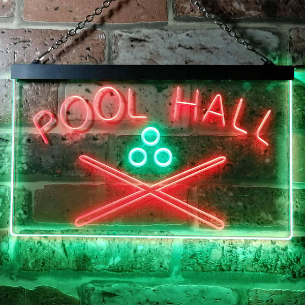 ADVPRO Pool Hall Snooker Room Illuminated Dual Color LED Neon Sign st6-i0589 - Green & Red