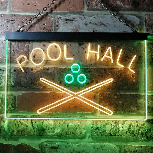 ADVPRO Pool Hall Snooker Room Illuminated Dual Color LED Neon Sign st6-i0589 - Green & Yellow