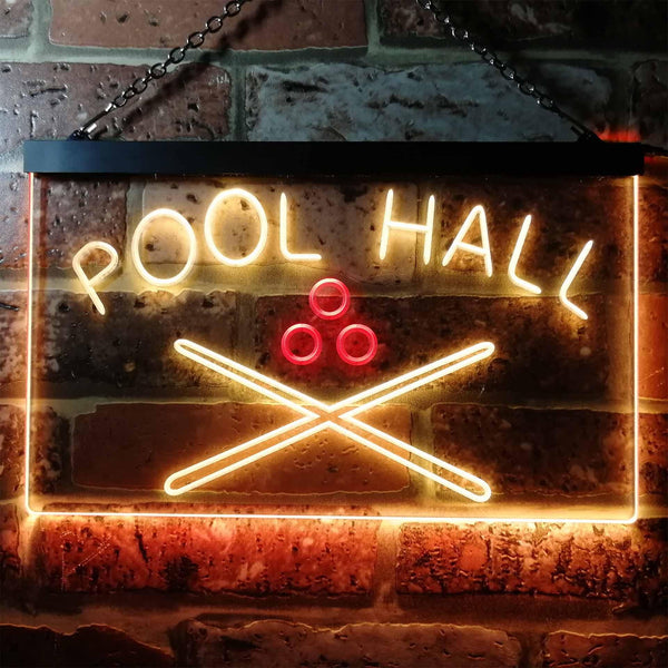 ADVPRO Pool Hall Snooker Room Illuminated Dual Color LED Neon Sign st6-i0589 - Red & Yellow