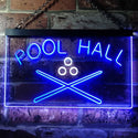 ADVPRO Pool Hall Snooker Room Illuminated Dual Color LED Neon Sign st6-i0589 - White & Blue