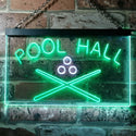ADVPRO Pool Hall Snooker Room Illuminated Dual Color LED Neon Sign st6-i0589 - White & Green