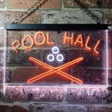 ADVPRO Pool Hall Snooker Room Illuminated Dual Color LED Neon Sign st6-i0589 - White & Orange