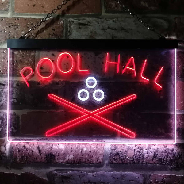 ADVPRO Pool Hall Snooker Room Illuminated Dual Color LED Neon Sign st6-i0589 - White & Red