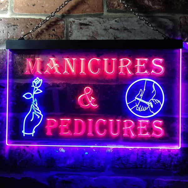 ADVPRO Manicures and Pedicures Illuminated Dual Color LED Neon Sign st6-i0592 - Blue & Red