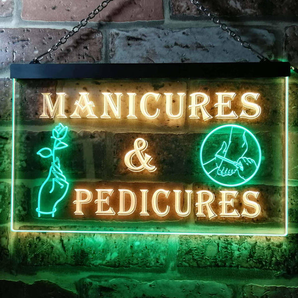 ADVPRO Manicures and Pedicures Illuminated Dual Color LED Neon Sign st6-i0592 - Green & Yellow