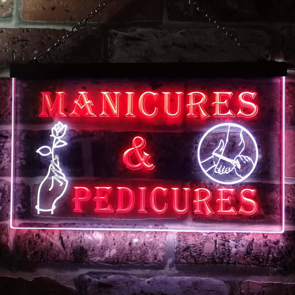 ADVPRO Manicures and Pedicures Illuminated Dual Color LED Neon Sign st6-i0592 - White & Red