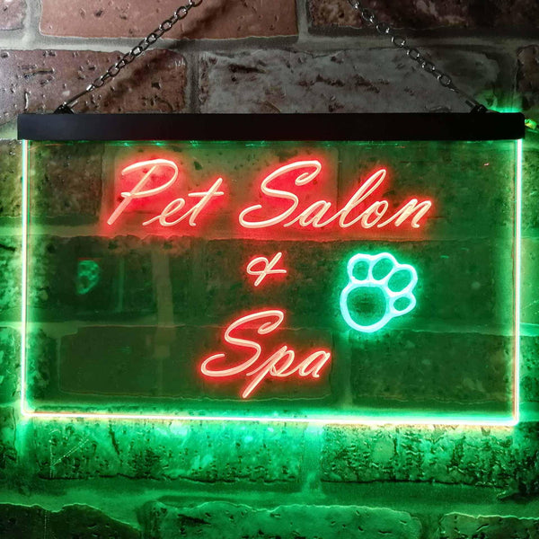 ADVPRO Pet Salon and Spa Illuminated Dual Color LED Neon Sign st6-i0593 - Green & Red