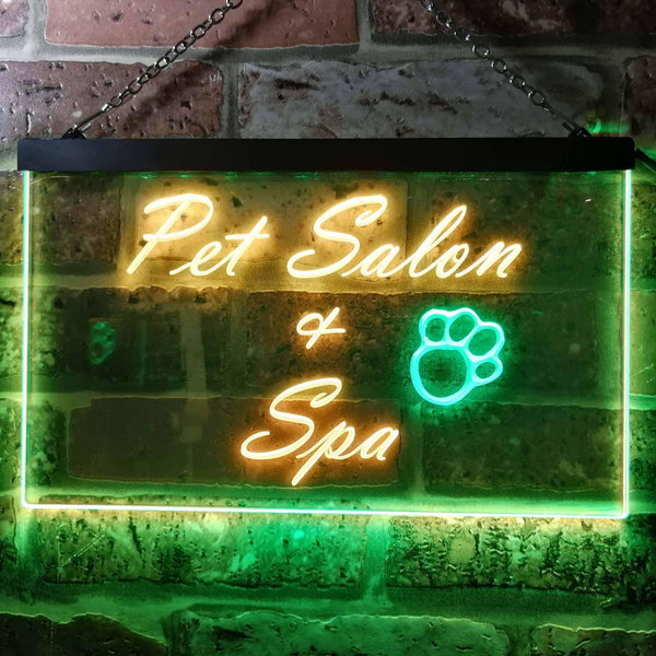 ADVPRO Pet Salon and Spa Illuminated Dual Color LED Neon Sign st6-i0593 - Green & Yellow
