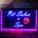 ADVPRO Pet Salon and Spa Illuminated Dual Color LED Neon Sign st6-i0593 - Red & Blue